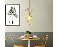 Lqdpdd Rotierender Herzförmiger Kronleuchter, Einfache Moderne Kreative Persönlichkeit Herzförmigen Kronleuchter Schmiedeeisen Licht Galvanik Gold Twisted Wire Pendelleuchte Aufgehängt