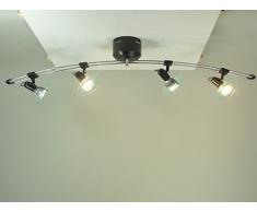 LED Deckenbogen LED-Deckenleuchte 4 x 5W mit Acrylglasring Deckenleuchte LED-Spot Decken-Strahler (schwarz)
