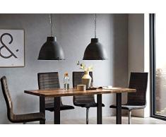 SalesFever Hängeleuchte Rustic | 2-flammige Schirme | Pendellampe im Retro-Design | 125 x 150 cm (Energieklasse A++ bis E)