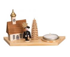 Kerzenhalter Teelichthalter Kurrendefigur mit Buch natur Breite ca 15cm NEU Kurrende Kerze Kerzenleuchter Leuchter Wachskerze Kirche Holz Weihnachten Seiffen Erzgebirge Deko Weihnachtsfigur