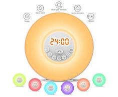 StillCool Wake Up Licht, Lichtwecker Tageslichtwecker Wecker mit licht Sonnenaufgang Simulation Dämmerung Fading Nachtlicht mit Natur Sounds, FM Radio, Touch Contro