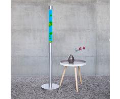 Frische Lavalampe Grün SANDRO 39cm hoch Silber mit Schalter Tischlampe Retro Wohnzimmer Jugendzimmer