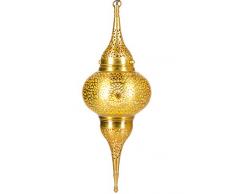 Orientalische Messing Lampe Pendelleuchte Gold Hayati 55cm E27 Lampenfassung | Marokkanische Design Hängeleuchte Leuchte | Orient Lampen für Wohnzimmer, Küche oder Hängend über den Esstisch