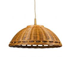 Helios Leuchten 202074 Deckenlampe Korblampe honig-farbig | Rattanlampe Rattanleuchte rustikal Landhausstil | Pendellampe Pendelleuchte Rattan | Deckenleuchte Hängeleuchte 1xE27