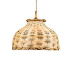 Helios Leuchten 202075 Deckenlampe Korblampe natur-farbig | Rattanlampe Rattanleuchte rustikal Landhausstil | Pendellampe Pendelleuchte Rattan | Hängeleuchte 1xE27