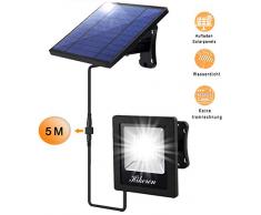LED Solarlampen für Außen,5m Kabel,trennbare Ultrahelle Sorlarleuchten,4400mAh große Kapazität Batterie,Energiesparend,IP65 Wasserdichte,für Garten,Haustür,Garage,Dach usw.