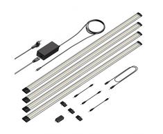 parlat LED Unterbau-Leuchte Siris, Infrarot-Sensor, flach, je 90cm, 850lm, warm-weiß, 4er Set