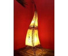 Orientalische Stehlampe Marrakesch Natur 100cm Lederlampe Hennalampe Lampe | Marokkanische Große Stehlampen aus Metall, Lampenschirm aus Leder | Orientalische Dekoration aus Marokko, Farbe Natur