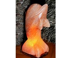 Biova Salz Kristall Stein Lampe Delphin - Salzlampe - 6- 6,5 KG - Höhe 35cm - 1A Qualität