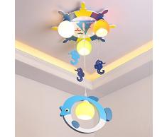 ZHANGRONG-Gute Qualität- Kinderzimmer Ozean Kindergarten Cartoon Holz Leuchter Junge Mädchen warm Schlafzimmer Studie Leuchter (Farbe optional) -Efficiency:A+++ (Farbe : A)