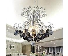 Gowe Romantische Kristall-Hängeleuchte in elegantem Stil, glänzende Kristalle, klar, E14, 110 V, 220 V, Farbe: Schwarz