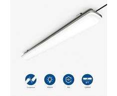 J&C LED Feuchtraumleuchte 36W 120CM fürs Bad oder Feuchte Industrieräume | Wannenleuchte in Neutralweiß, Feuchtraumlampe Werkstattlampe Industrieleuchte Deckenleuchte | Wasserdicht IP65