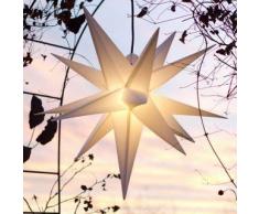 Mit LED Außenstern Stern Outdoor weiss - beleuchteter Stern 55-60 cm Weihnachtsstern Leuchtstern Faltstern mit Leuchtmittel LED (StaRt-NDL-DUH-E14-C3,5W)