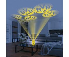 Borussia Dortmund LED-Echtwachskerze Projektor | Projiziert rotierende BVB / Borussia Dortmund Logos an die Decke, inkl. Fernbedienung