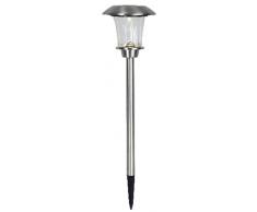 Star Gartendekoration, LED-Solar-Wegleuchte, Edelstahl, silber, 15 x 15 x 48 cm, 479-69