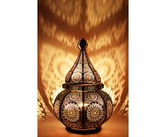 Orientalische Marokkanische Tischlampe Lampe Leuchte Tischleuchte Laterne Nachttischlampe Malha - Schwarz