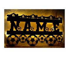 Schlummerlicht24 3d Led Lampe Fußball Soccer mit Name personalisierbar Geschenke für Fußballer Junge Mädchen Wand-Tattoo