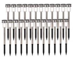 24x Edelstahl Solarlampe 37cm - Gartenlampe Außenlampe Solar Gehwegleuchte Lampe