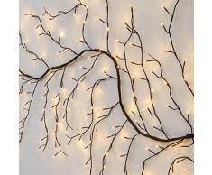 LuminalPark Zweig weiß h 3 m, 288 LEDs warmweiß, braunes Kabel, Lichterzweige, dekorative Lichter