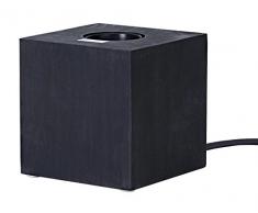 Holzleuchte Kub, E27 Fassung Farbe: schwarz, mit Schalter ca. 9 cm x 9 cm ( Leuchtmittel nicht enthalten )
