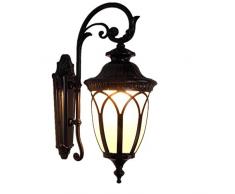 IACON Außenleuchte Wandlampe Retro Vintage Wandleuchte Wandstrahler E27 Schmiedeeisen Wasserdichter Außen Wand lampe Lichter Lampe für Aisle Korridor Landhaus außen Veranda Leuchtmittel enthalten