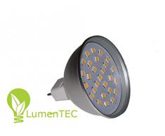 Einbaustrahler, SET: LED und Halogen Einbauspot Spot Rund Metall Chrom + MR16 4 WATT LED LAMPE WARMWEISS + MR16 Fassung