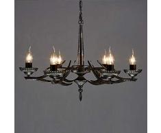 Industrial Wind Restaurant Kronleuchter Deckenleuchte dimmbar (Retro, Vintage, Antik) in Schwarz aus Metall American Style Retro Schwarz Gold Und Silber Dekorative Leuchten für Wohnzimme