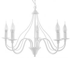 Sollux Lighting MINERWA 5 Kronleuchter, Stahl, Weiß