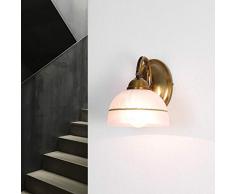 Elegante Wandleuchte Glas Schirm Jugendstil E27 in Bronze Wohnzimmer Schlafzimmer Wandlampe