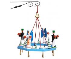 Rudolphs Schatzkiste Lichterkranz Adventskranz mit Engel und Bergmann Teelicht BxT = 38x38cm NEU Leuchter Hängeleuchter Advent Kerzen Dekoration Seiffen Erzgebirge Holz Weihnachten