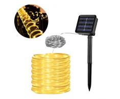 Solar Lichtschlauch Lichterkette, Vegena 12 M 100 LED 8 Modi Wasserdicht IP65 lichtschlauch außen für Garten,Party,Hochzeit, Pavillon und Weihnachten Warmweiß