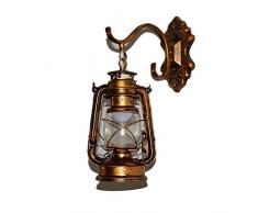 Rishx Vintage antike Laterne Petroleumlampe Wand Leuchte Glas Schatten Retro Loft Schmiedeeisen Wohnzimmer Treppen Korridor dekorative Wandleuchte