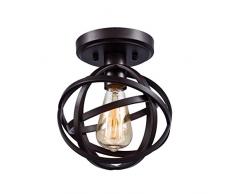 Ruitx Antiker 1-Licht Metallkugel-Kronleuchter mit Cage Deckenleuchte für Unterputzmontage