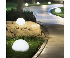 4er Set LED Solar Außen Lampen Halb-Kugel Design Wand Boden Leuchten Garten Balkon Rasen Beleuchtung