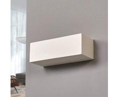 Lampenwelt Wandleuchte, Wandlampe Innen Jole dimmbar (Modern) in Weiß aus Gips/Ton u.a. für Flur & Treppenhaus (1 flammig, E14, A++) - Wandfluter, Wandstrahler, Wandbeleuchtung Schlafzimmer /