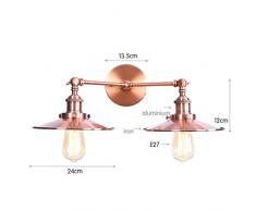 Moderne Nachtwandleuchte Doppelkopf, Vintage Industrial Schmiedeeisen Wandlampe, Wandleuchte Für Bar Treppenhaus Flur Balkon, Lampe Nicht Enthalten,12