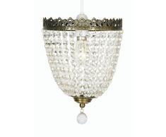 Oaks Lighting Hängelampenschirm Ekon, mit Gestell in Messing-Antik-Optik und Glasperlen, 20 cm