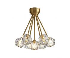 WHL.HH Multi-Molecular Halbeinbaugoldbronze-Kristalldeckenlampe für Wohnzimmer Schlafzimmer