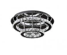 LED-Kristalldeckenleuchte 36 W Diamant-Glanz-Art-Helligkeit und variabler Intensität Farbtemperatur mit Fernbedienung 30 cm (Silber)