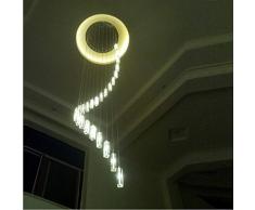 LED-Indoor-Treppenleuchten Kristall-Kronleuchter Beleuchtung langen Kristall-Kronleuchter moderne Treppen Kronleuchter Esszimmer @ single Pendelleuchte_Cool White