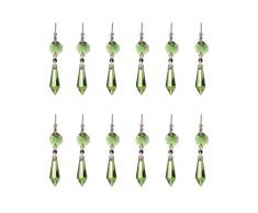 Yardwe 20 Stücke Kronleuchter Eiszapfen Kristall Grün Kristall Glas Kronleuchter Prismen Anhänger Regenbogen Maker Hängen Suncatcher für Hochzeit Weihnachten (37Mm)