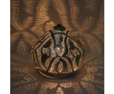 Casa Moro Orientalische Tischleuchte marokkanische Stehlampe Qahira D22 Silber in Tropfenform mit E14 Fassung | Echt versilberte Messinglampe Bodenleuchte stehend | Kunsthandwerk aus Marokko | ESL2075