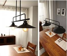 Stylehome 2X40W Edison Retro Deckenlampe Hängelampe Metall Vintage Industrie 2-flammig RL-C207