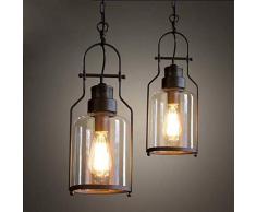 ZHTY 6 breite Retro Deckenleuchte Pendelleuchte Landhausstil Rost für Restaurant Esszimmer Halle Cafe Bar Loft Küche