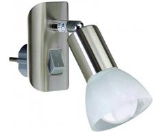 Leseleuchte, Steckerlampe, Steckerspot, E14, 25 Watt, dreh- und schwenkbar, matt-nickel