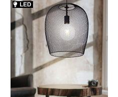 Decken Pendel Lampe Filament Wohn Ess Zimmer Beleuchtung Geflecht Hänge Leuchte schwarz im Set inkl. LED Leuchtmittel