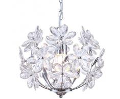 9,5 Watt LED Decken Leuchte Pendel Lampe Blüten Design Chrom Acryl Beleuchtung