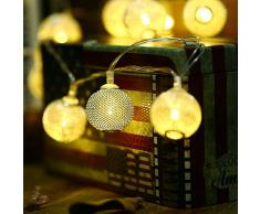 lederTEK LED Lichterkette Außen Batterie Laterne 2.3M 20 LED Außenlichterkette Batterie Betrieben Wasserdicht Weihnachtsbeleuchtung für Party, Hochzeit, Festen usw.(warmweiß)
