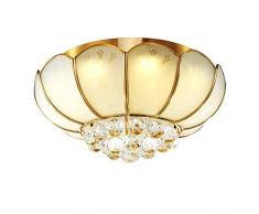 TopDeng Schüssel Kuppel Glas Deckenleuchte, 23, E27x6, Erröten-einfassung Fest verdrahtet Modern Kristall Messing Deckenlampe Für Wohnzimmer Esszimmer Schlafzimmer-6 Lichter 58x33cm