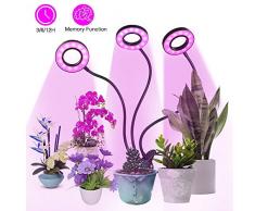 Pflanzenlampe 54LED 27W, Tomshine Dimmbar 5 Lichtstärken Pflanzenlicht Wachstumslampe mit 3 Timer (3h/6h/12h) / 360° verstellbarer Schwanenhals für Zimmerpflanzen Überwinterung Pflanzenleuchte